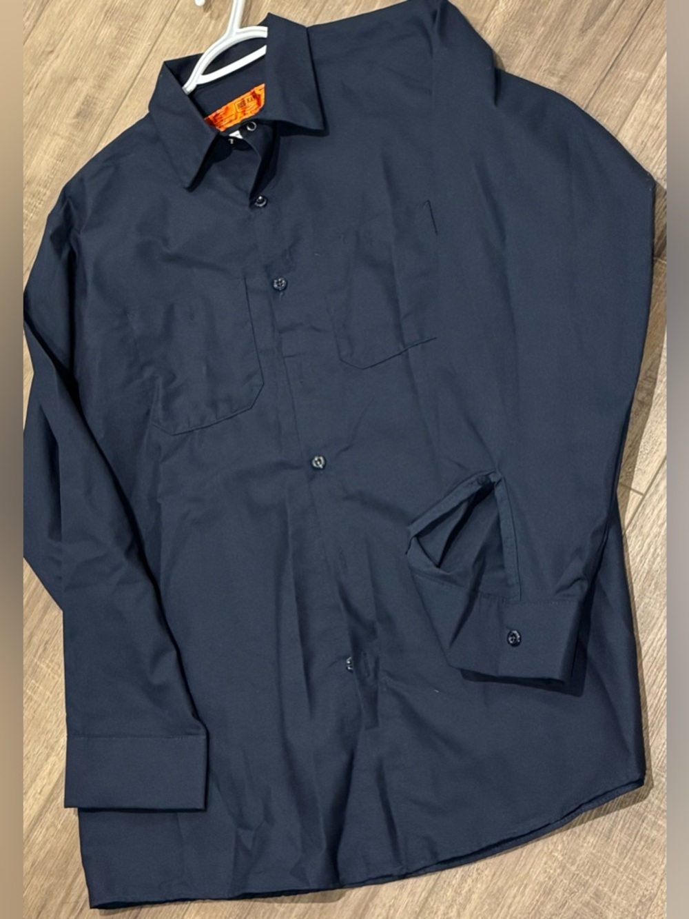 Red Kap Work Shirt Mens Large (Fits XL) Black Button Front Long Sleeve NWOT